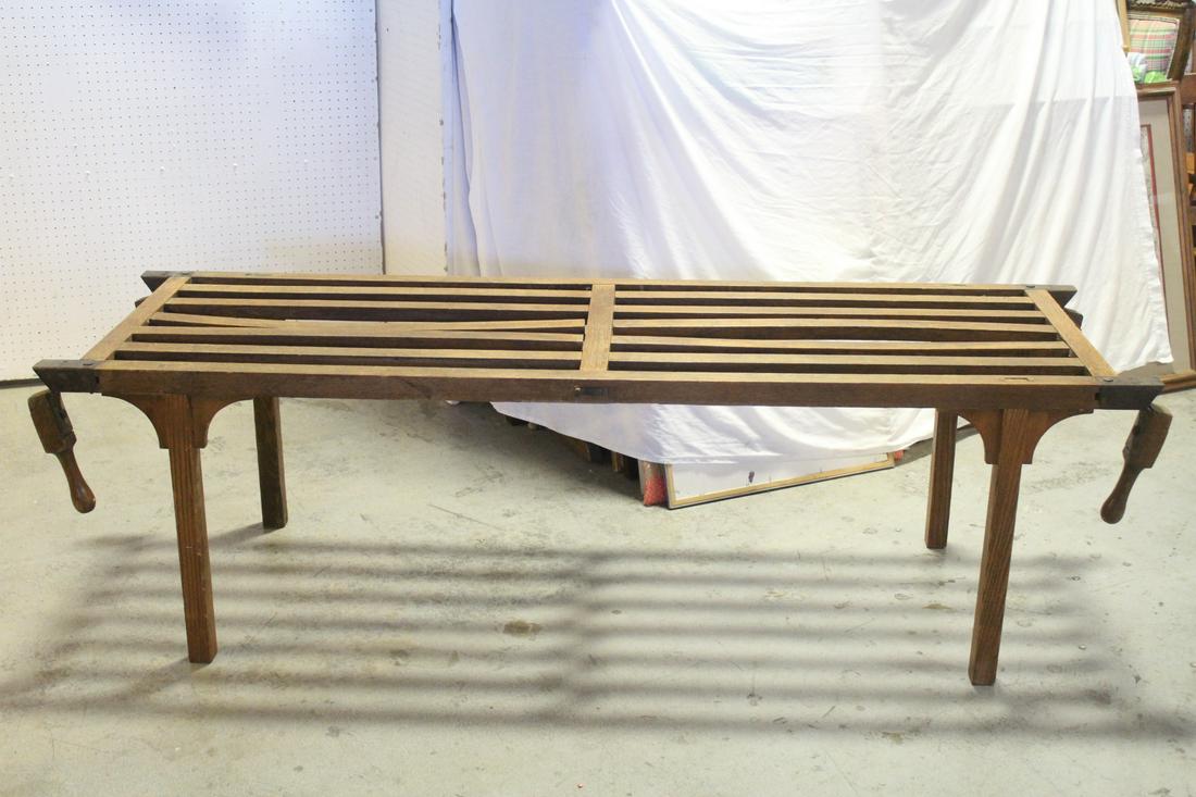 Victorian picnic long bench w/ drop side handles (1 of 9)