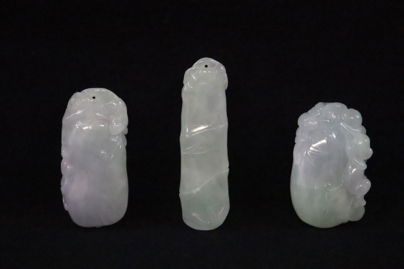 3 fine jadeite carved ornaments (1 of 10)
