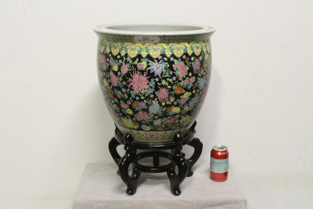 Large Chinese porcelain planter with stand (1 of 9)
