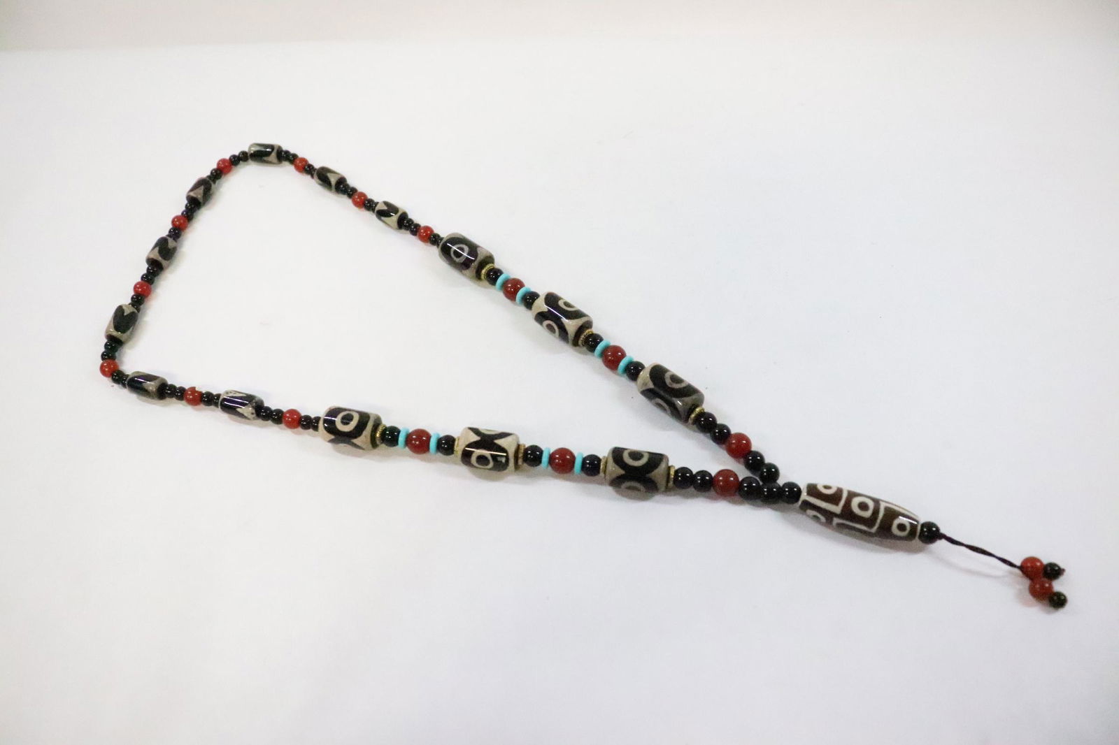 Necklace with simulated dzi beads (1 of 11)