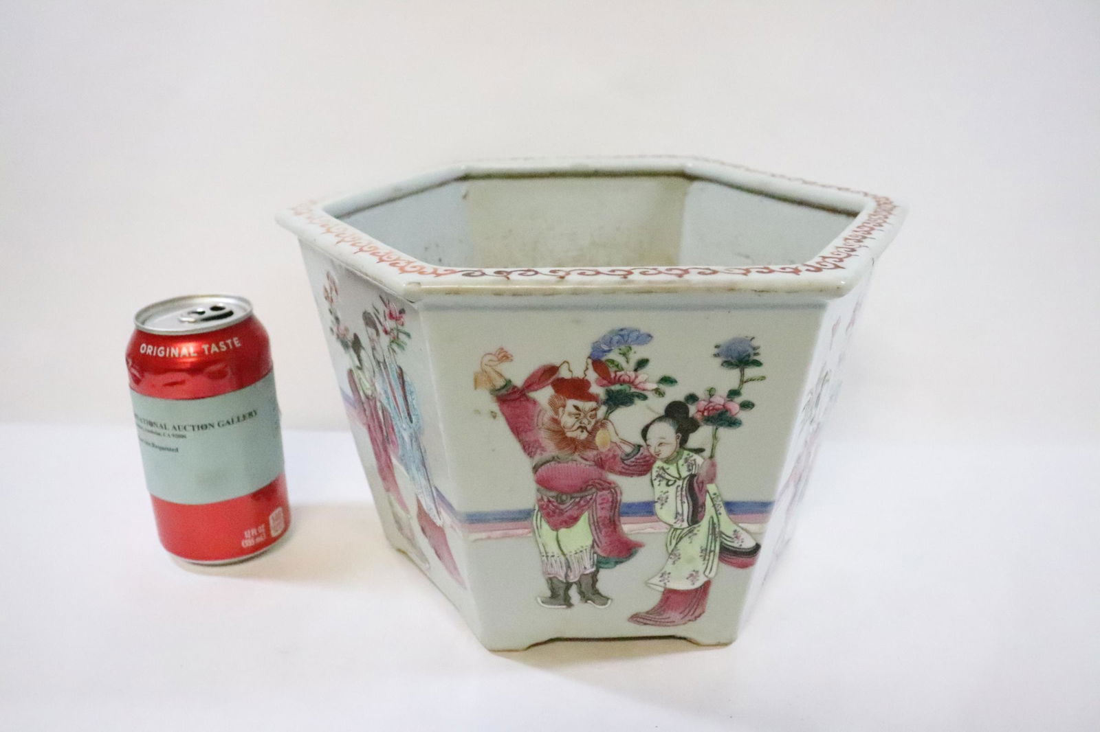 Chinese 19th c. famille rose hexagonal planter (1 of 11)