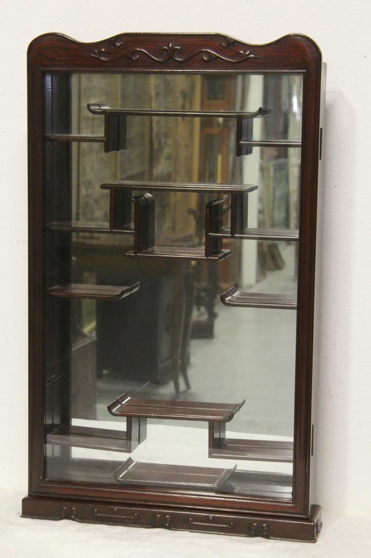 Chinese rosewood wall hanging curio cabinet (1 of 9)