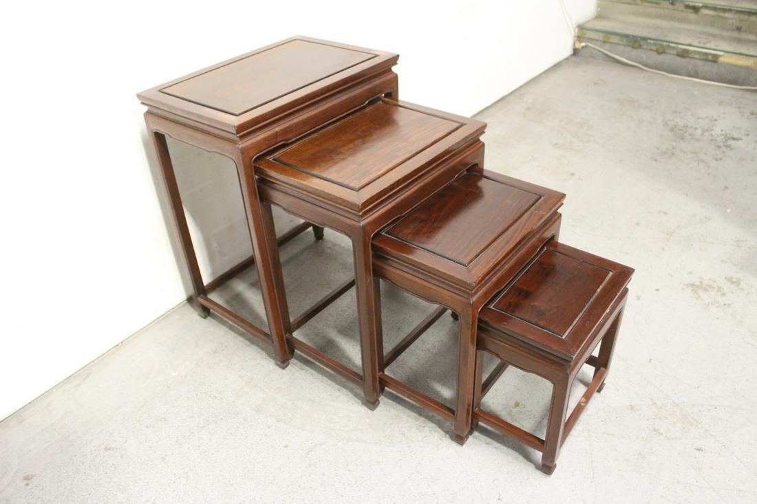 Set of 4 Chinese rosewood nested tables (1 of 10)