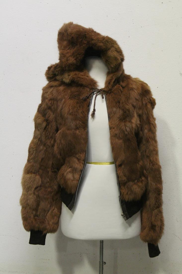 A fur jacket with hood (1 of 9)