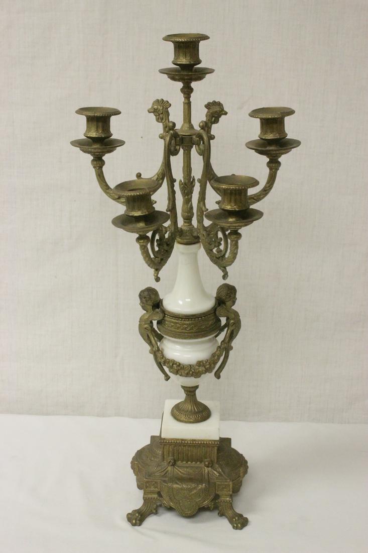 A 20th century bronze and porcelain candelabra (1 of 9)