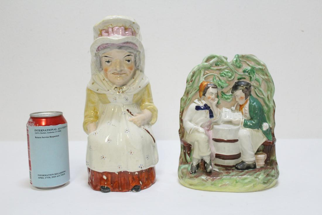 Antique English figure & a 19th c. Pratt Ware Judy jar (1 of 10)