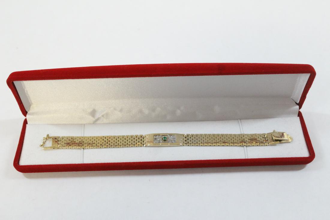 14K Y/G bracelet set with emerald & diamonds (1 of 11)