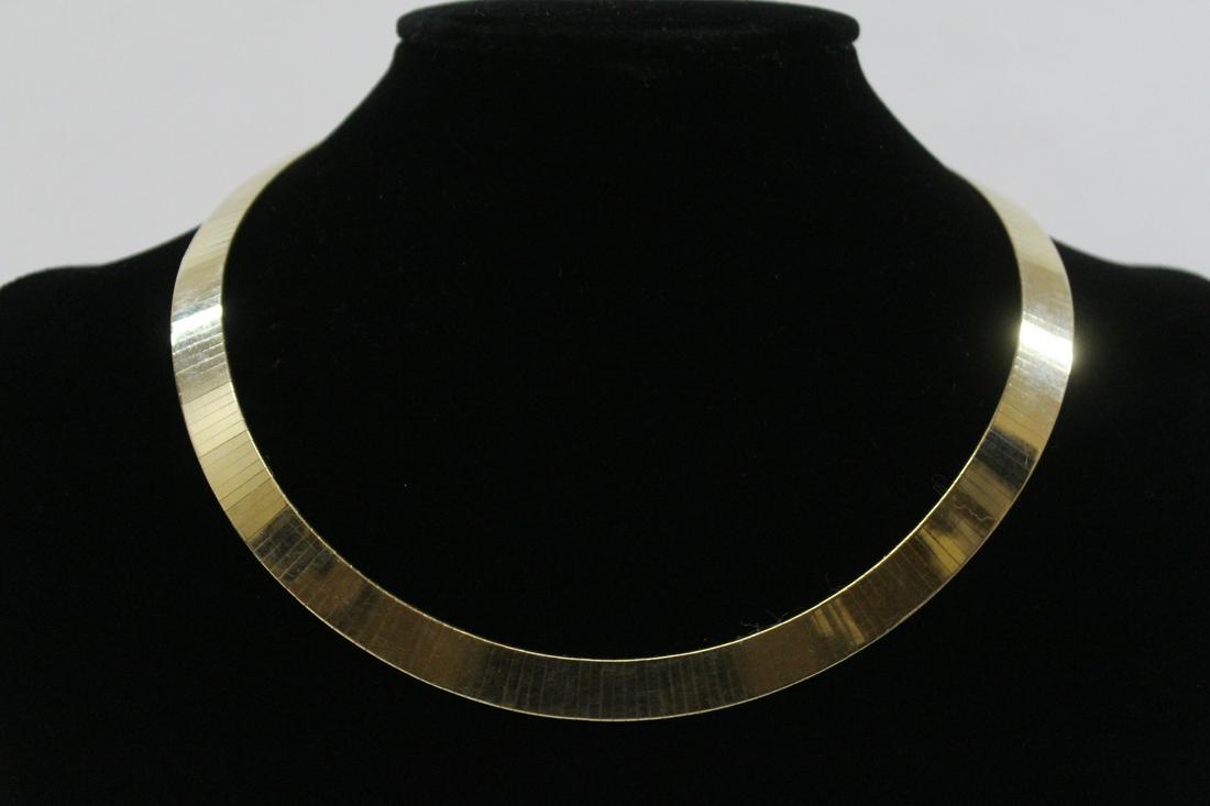 A very heavy 14K Y/G herribone necklace (1 of 11)