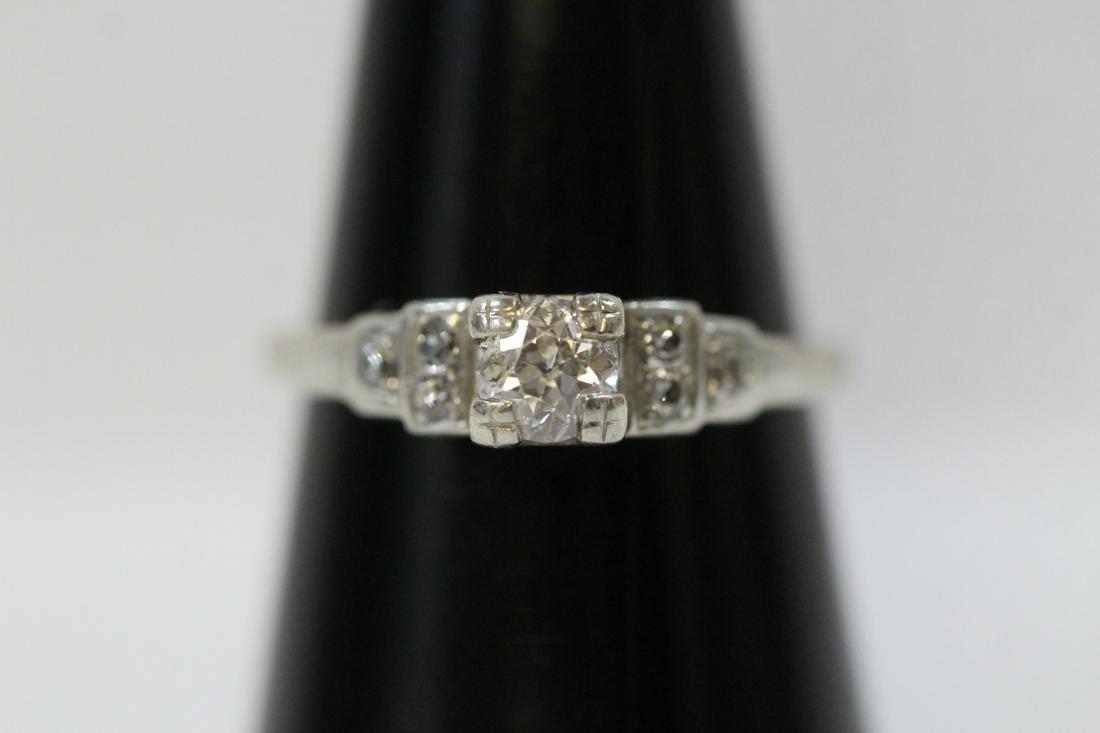 18K W/G art deco diamond ring (1 of 9)