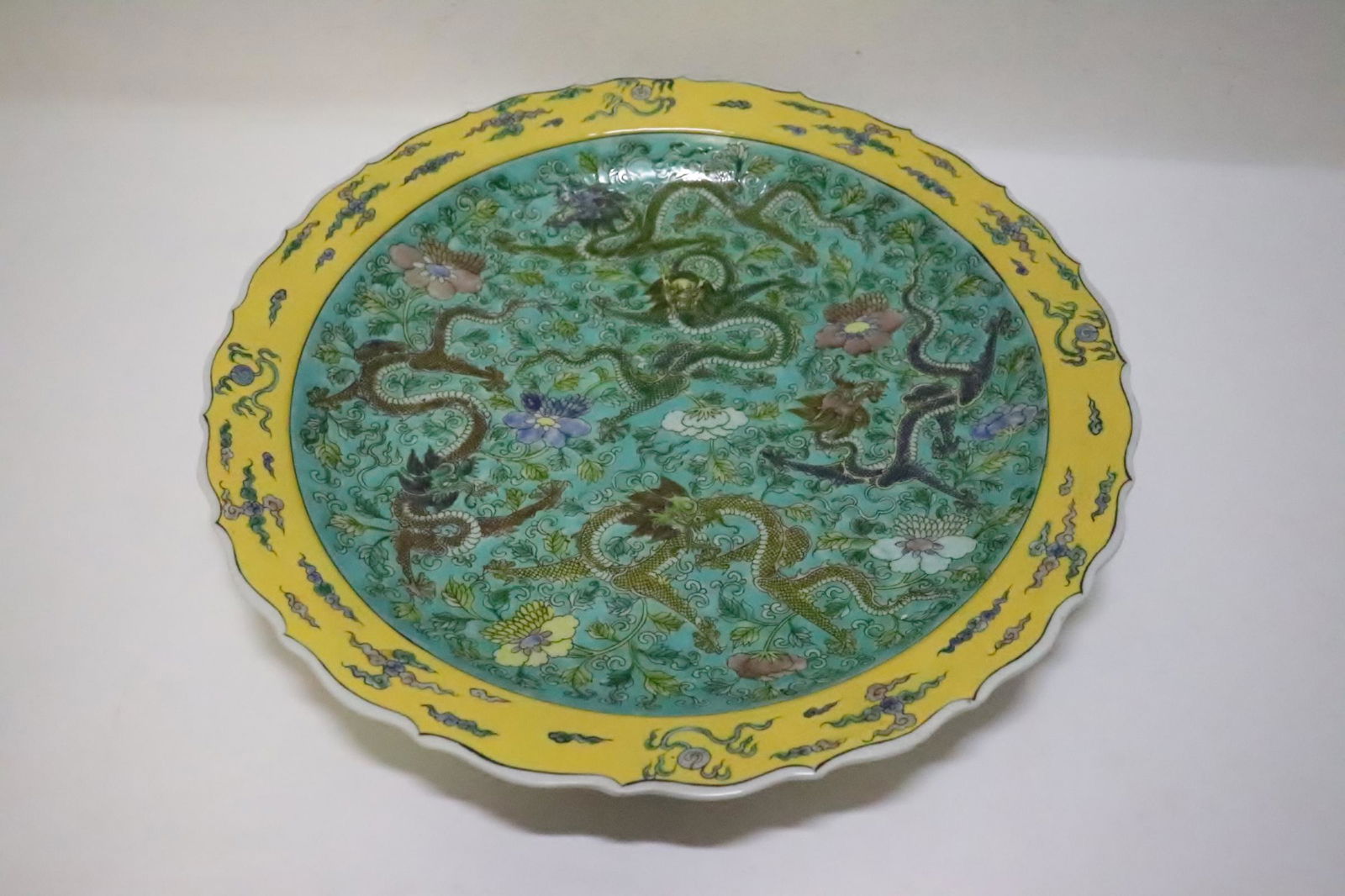 Large Chinese famille rose porcelain charger (1 of 9)