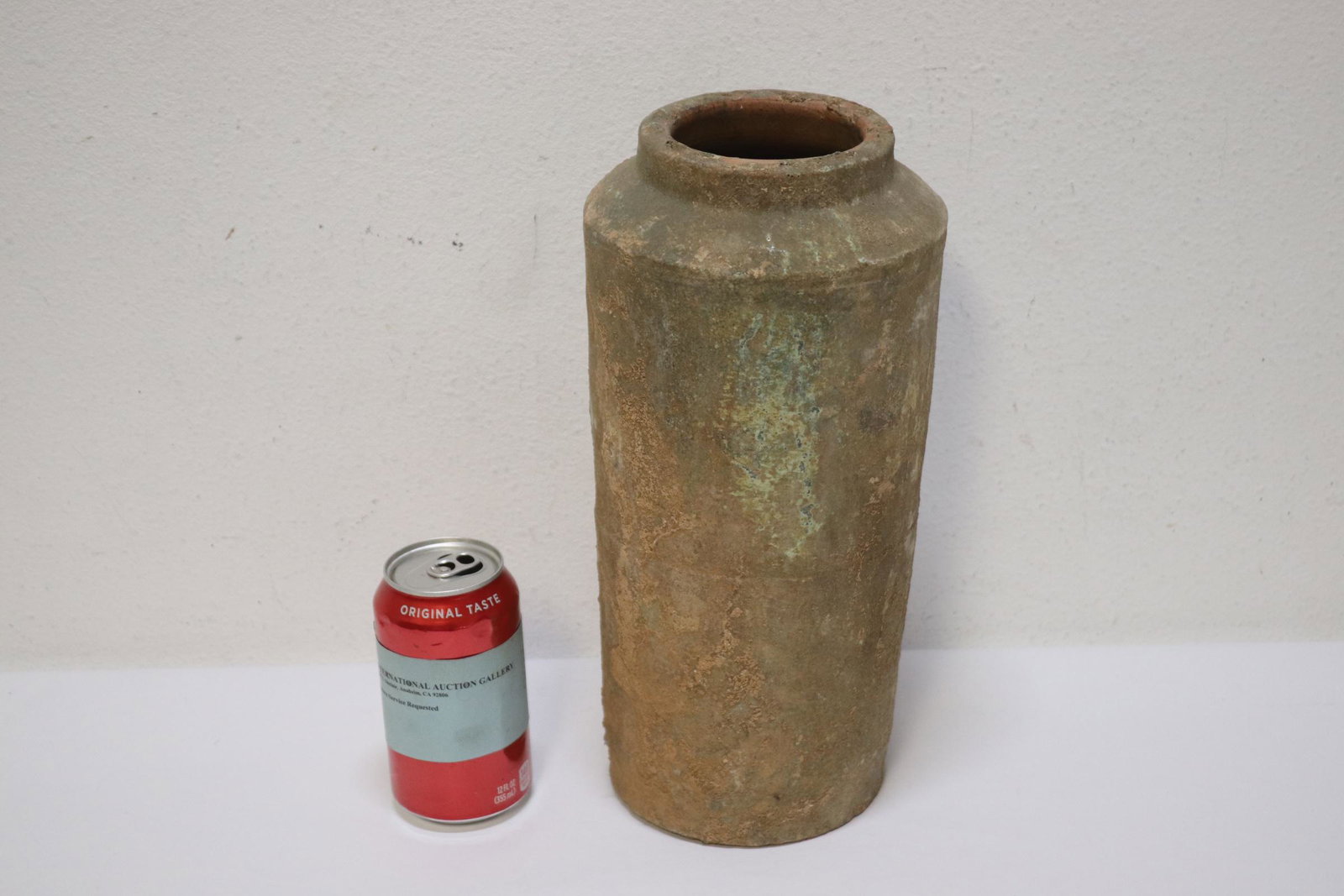 Genuine Chinese Han pottery rice tower: Genuine Chinese Han pottery rice tower c200A.D., minor chips, 12.75"Hx5.9"dia