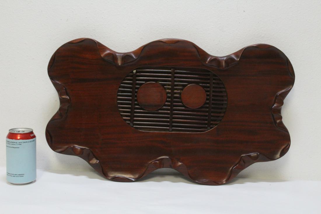 Large Chinese rosewood tea tray: Large Chinese rosewood tea tray, 2.13"Hx23.6"x13.75"