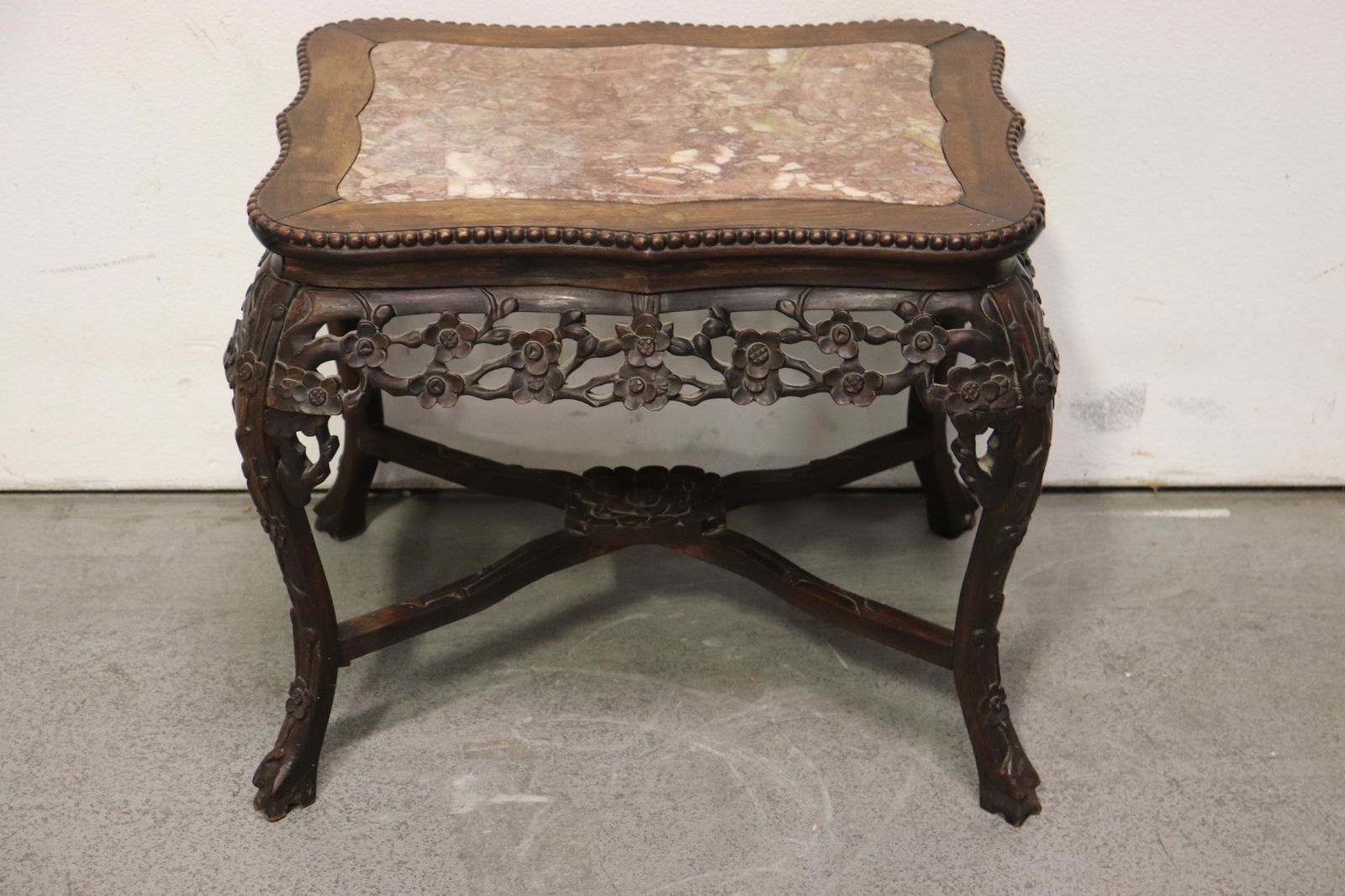 Chinese antique marble top rectangular table: A beautiful Chinese antique marble top rectangular table, 18.9"Hx23.25"x18"