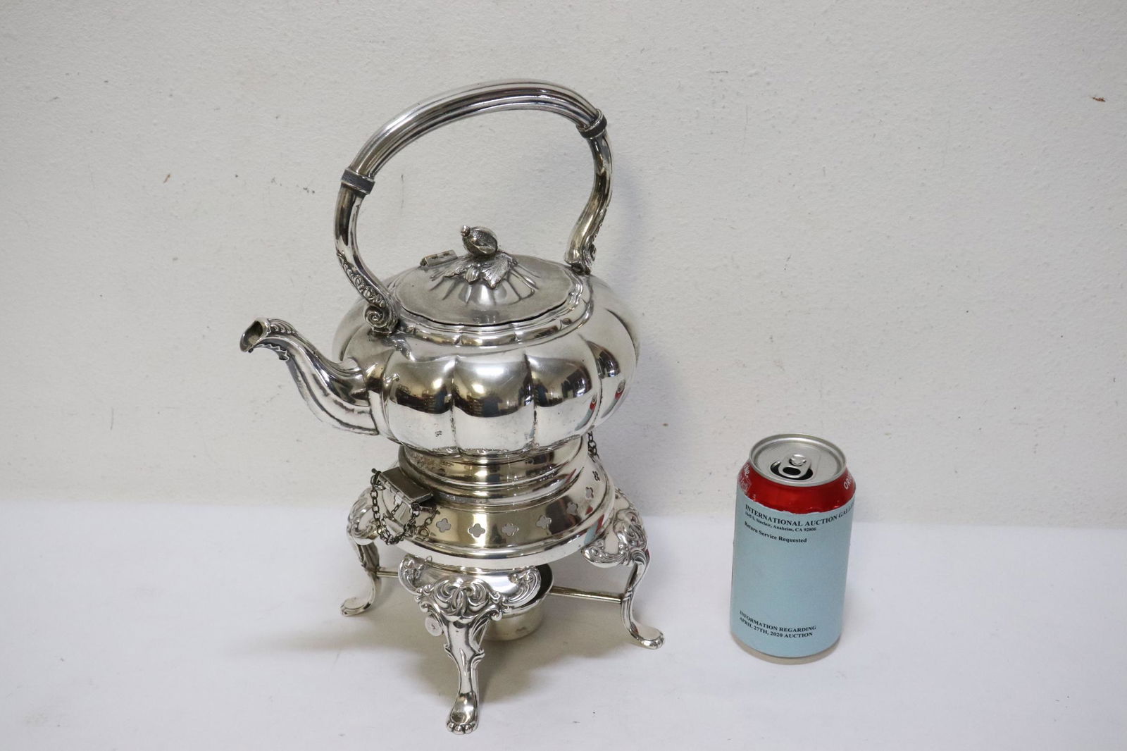 A fine silverplate hot water kettle (1 of 10)