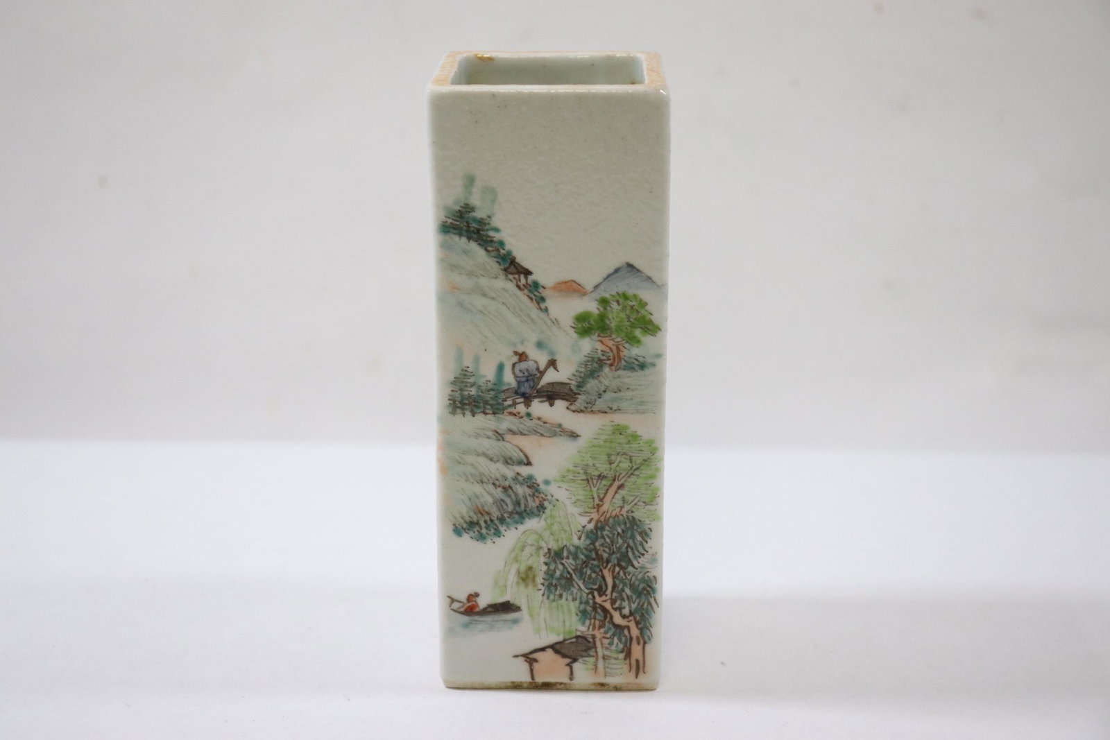 Chinese antique small porcelain square vase (1 of 12)