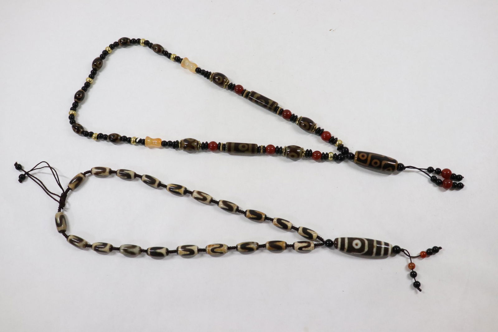 2 necklaces with simulated dzi beads (1 of 12)