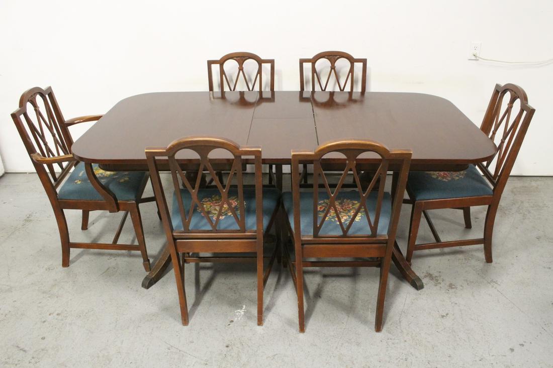 7 pc American early 20th c. mahogany dining set (1 of 11)