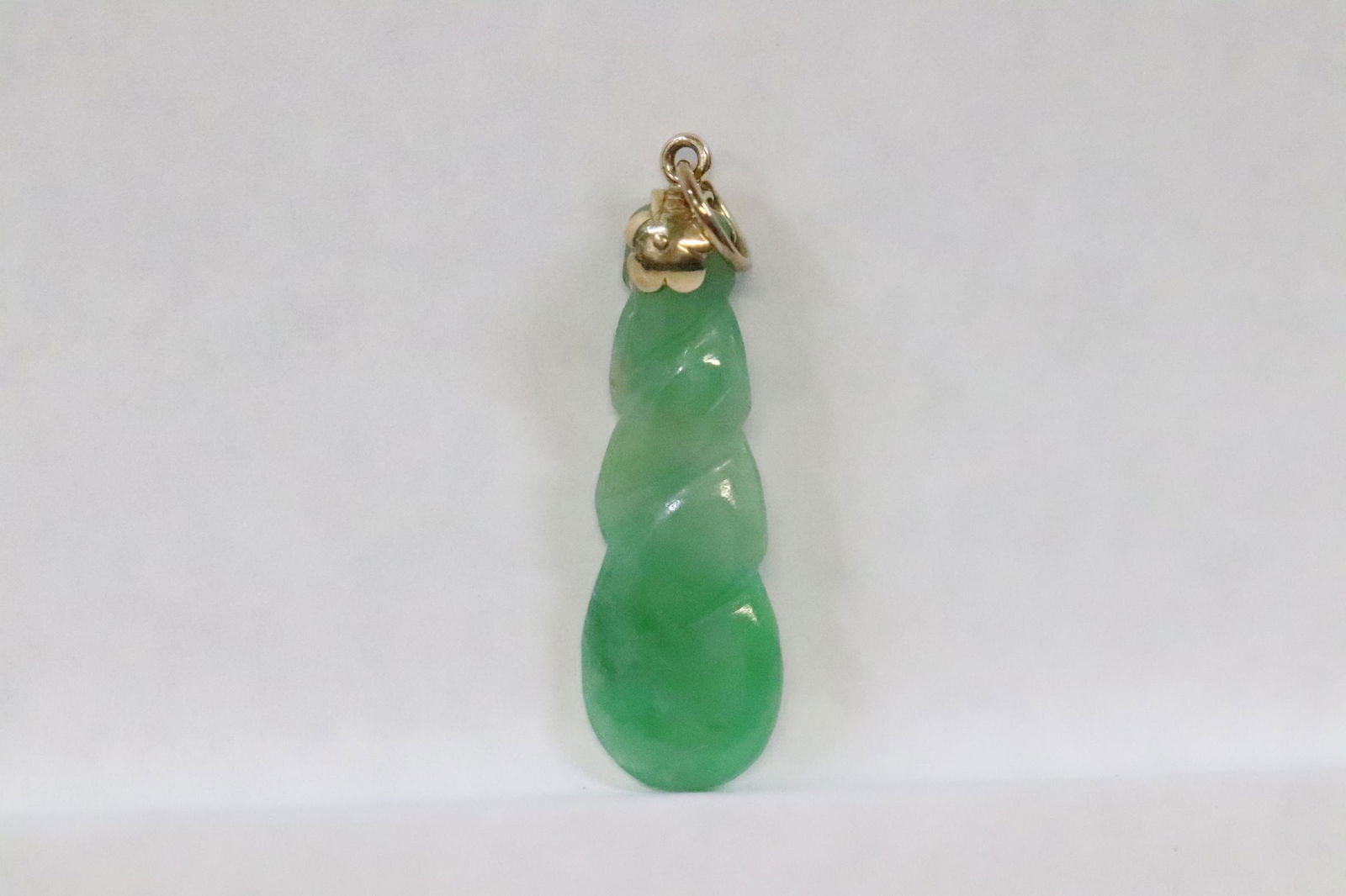 translucent apple green jadeite pendant w/ 14K bale (1 of 10)