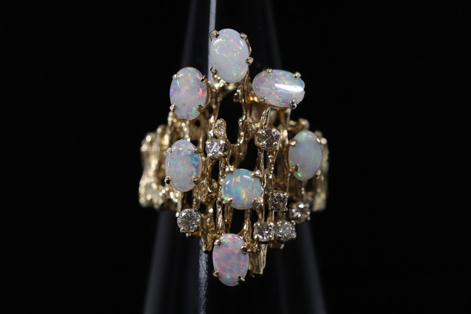 14K Y/G opal diamond ring (1 of 9)