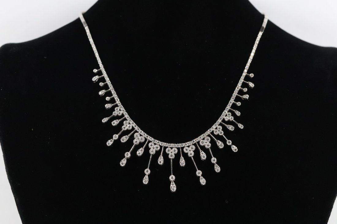Beautiful 18K W/G art deco diamond necklace (1 of 12)