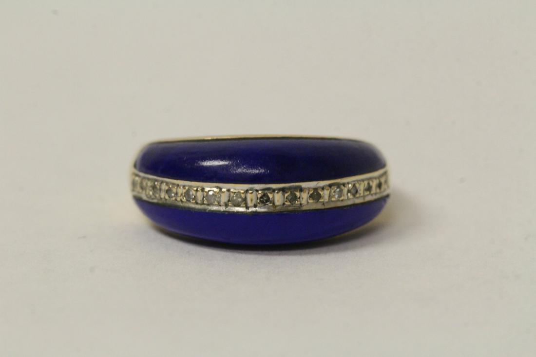 14K Y/G lapis ring set with small diamonds (1 of 10)