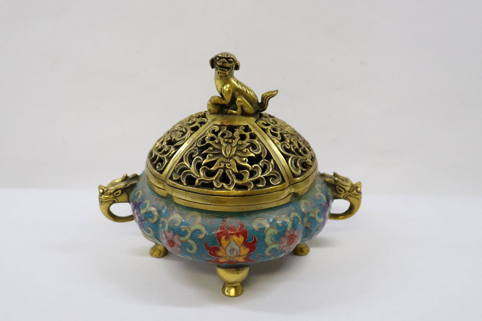 A bronze based cloisonne censer (1 of 9)