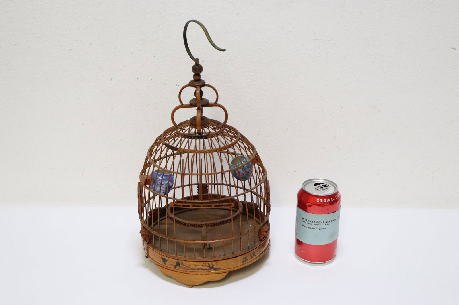 Chinese vintage bamboo bird cage w/ bird feeders (1 of 11)