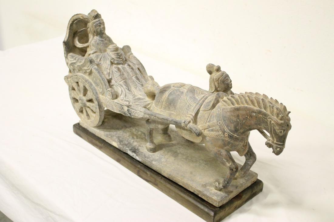 A large Chinese stone carving with stand (1 of 9)