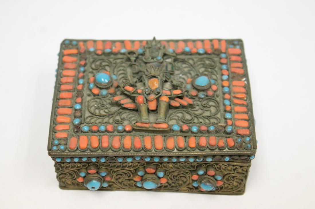Antique Chinese/ Tibetan brass box (1 of 9)