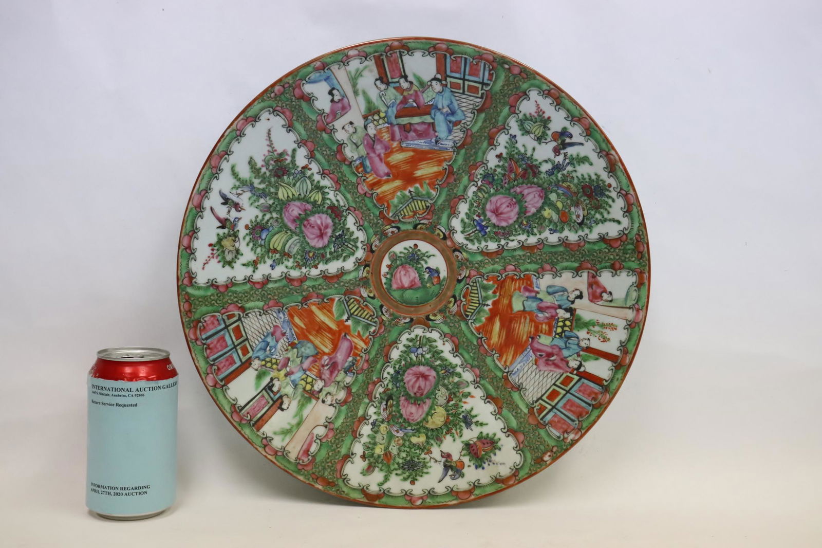 Large Chinese 19th century rose canton charger (1 of 10)