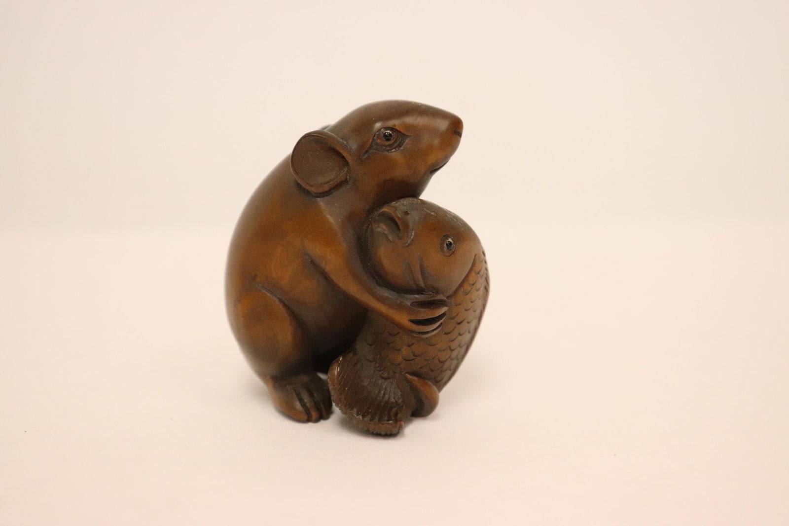 Japanese wood carved netsuke (1 of 10)