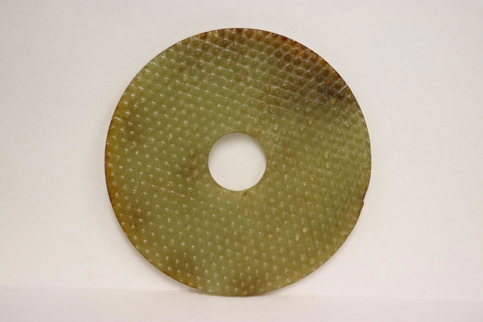Chinese green jade carved disc (1 of 10)