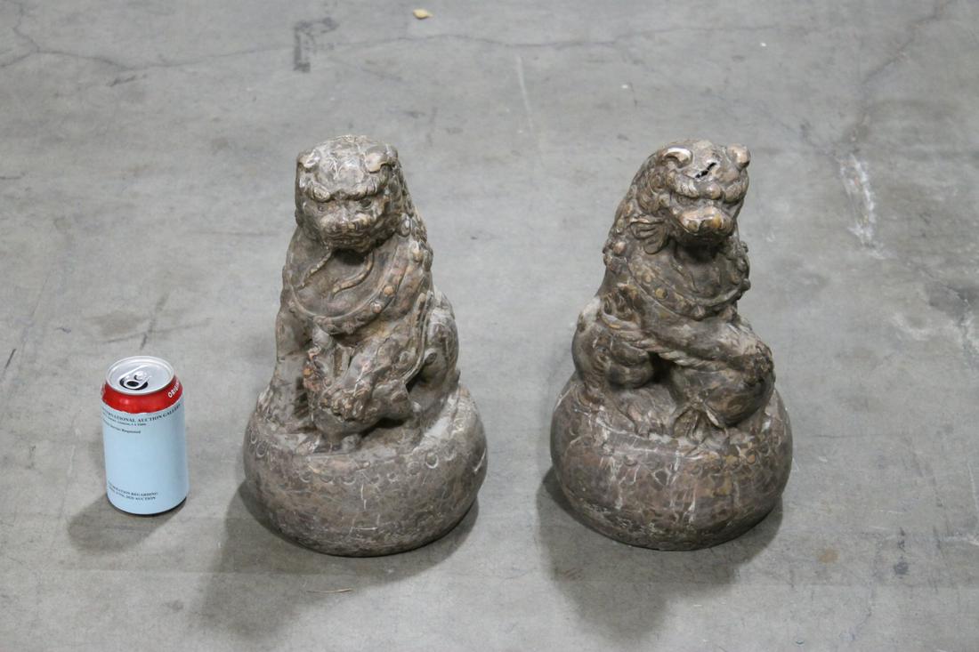 Pair Chinese vintage stone carved fulion (1 of 10)