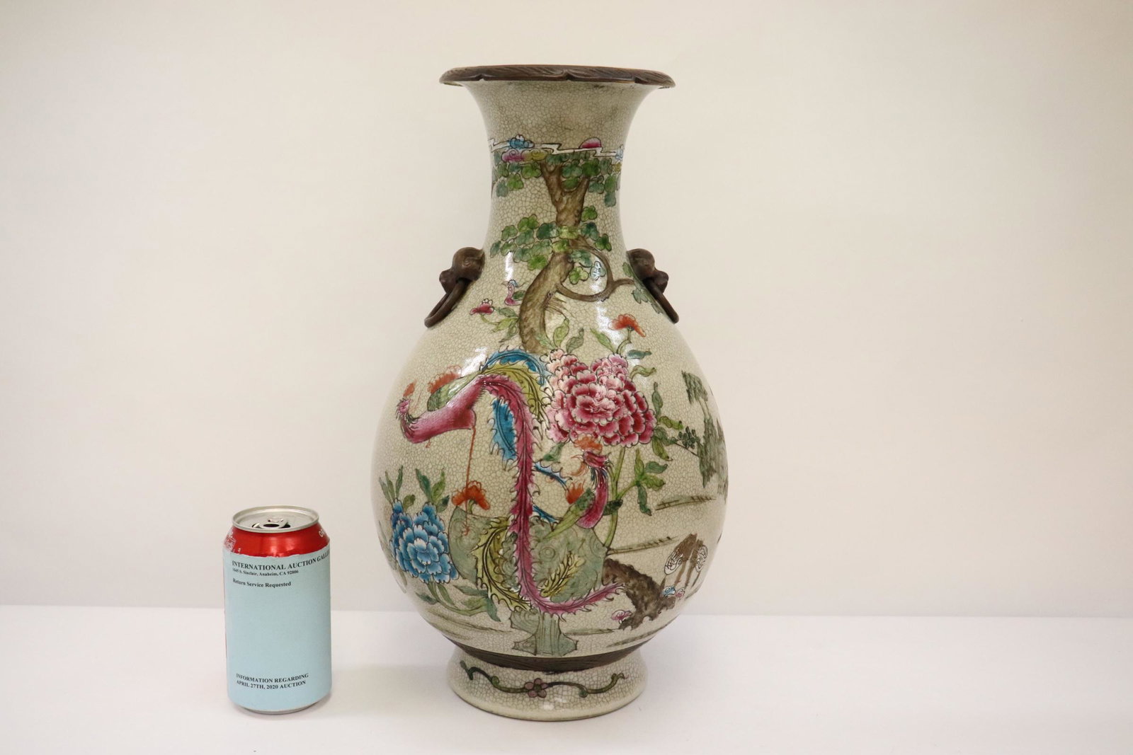 Chinese famille rose crackleware porcelain vase (1 of 10)