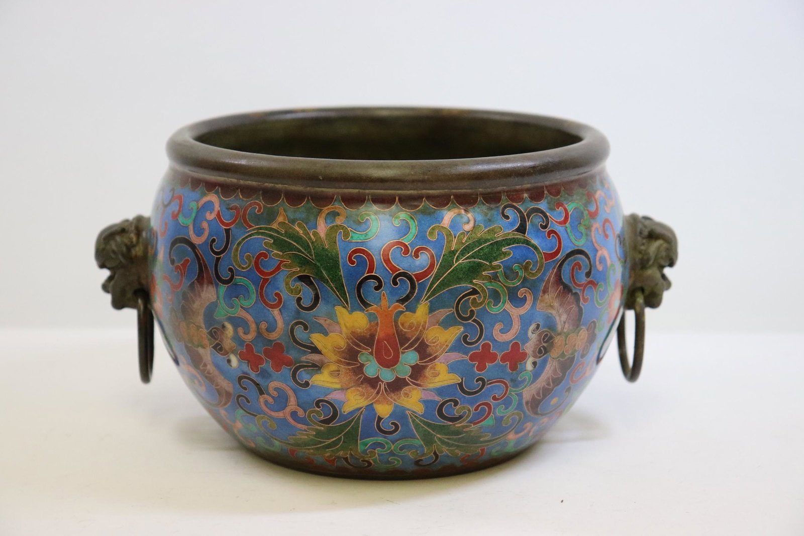 Chinese bronze based cloisonne censer (1 of 10)