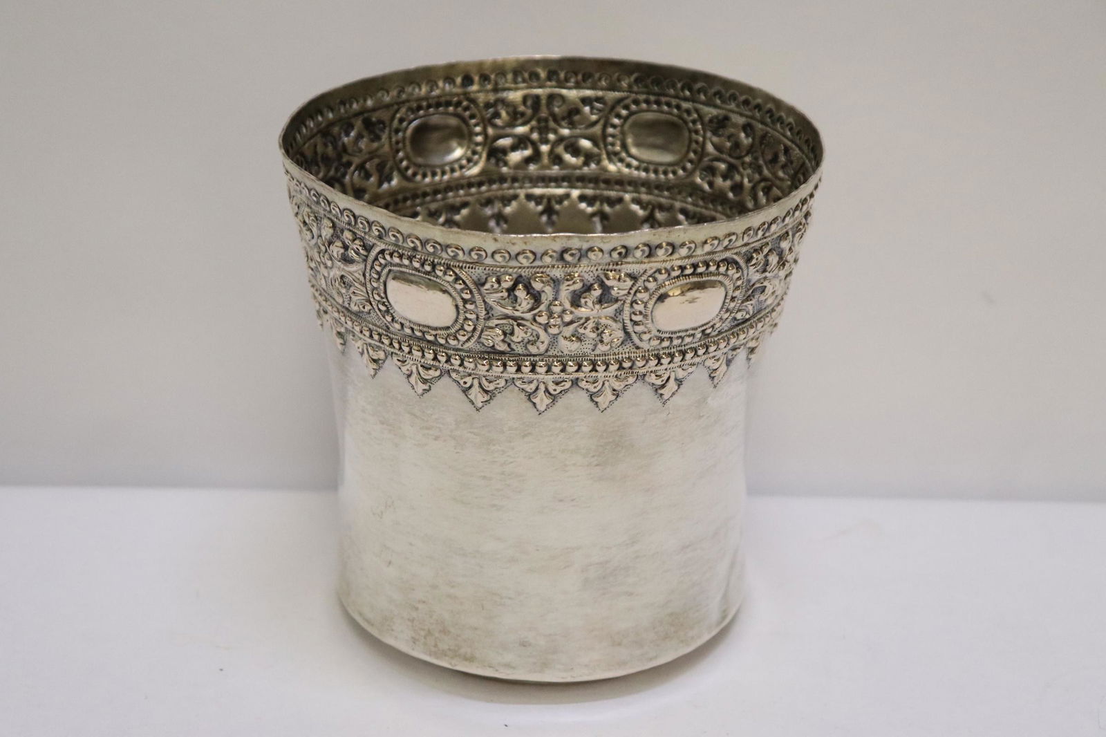 Spanish colonial hand hammered silver chalice (1 of 13)