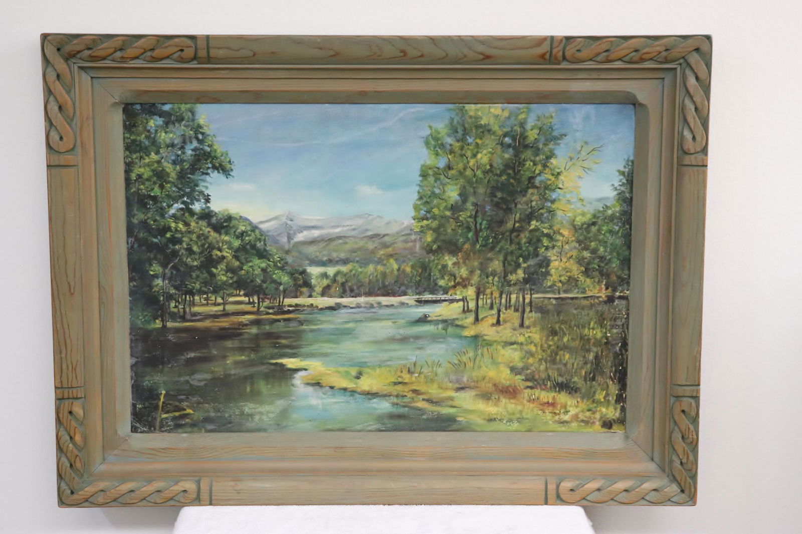 Oil on panel signed, framed was hand carved & colored (1 of 11)