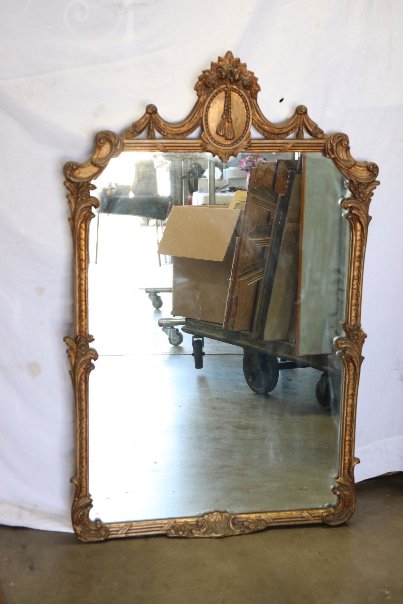 antique giltwood French wall mirror (1 of 9)