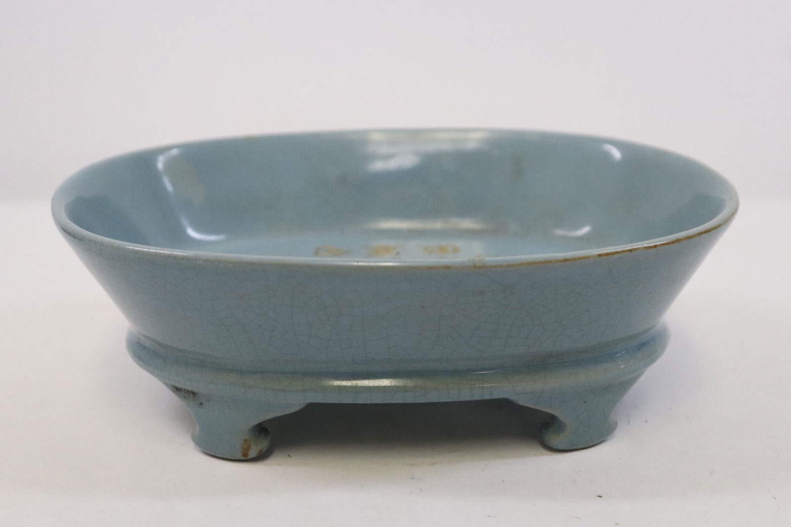 Blue glazed brush wash with calligraphy (1 of 9)