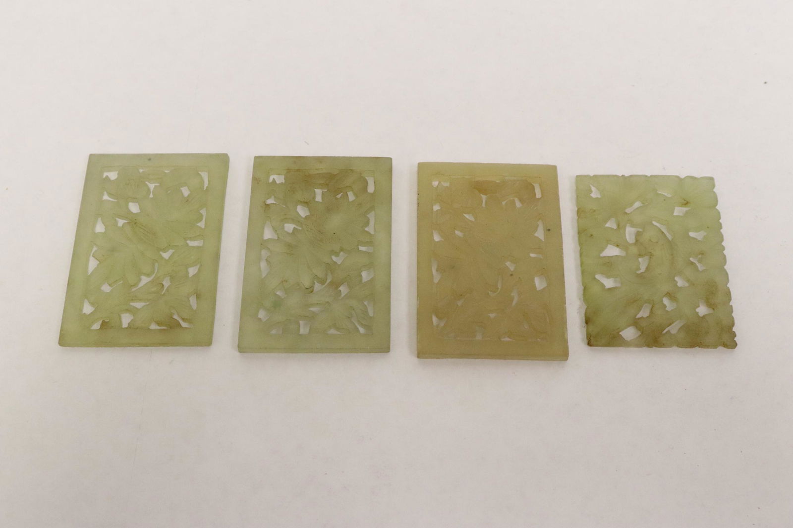 4 Chinese jade carved plaques (1 of 9)