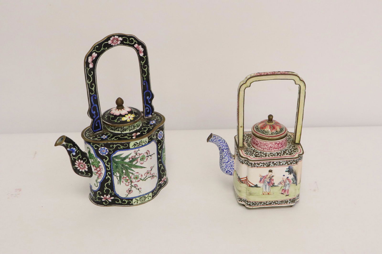 2 Chinese enamel on copper teapots (1 of 11)