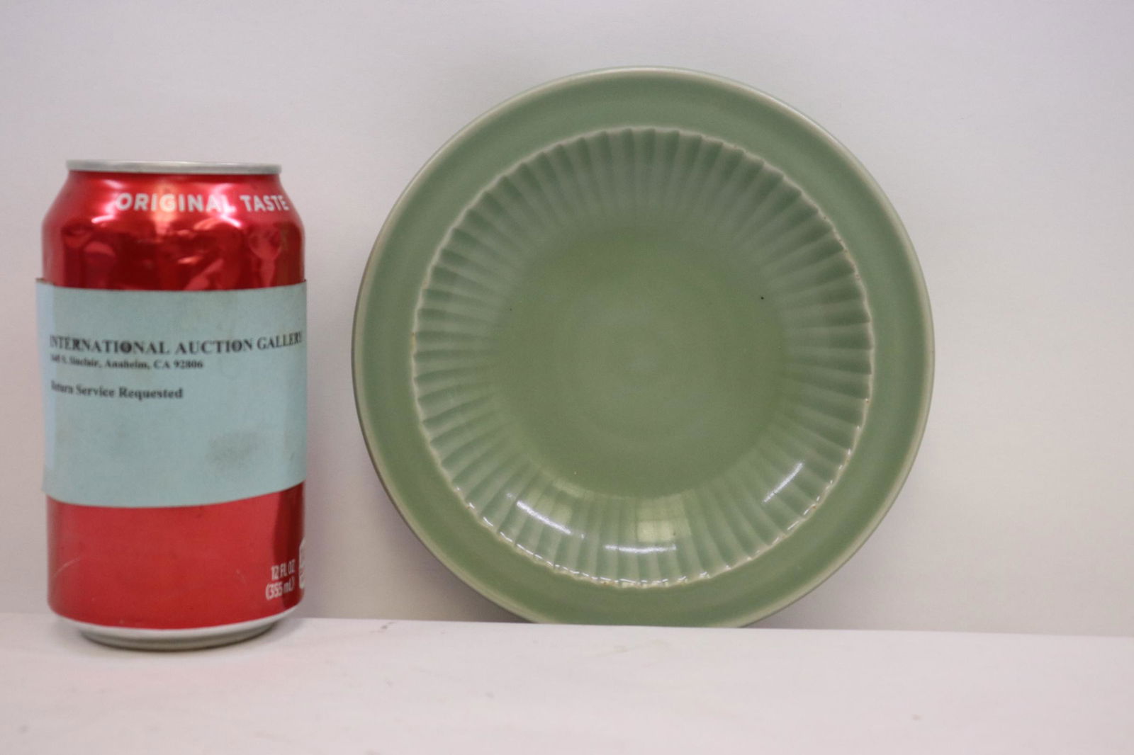 Chinese vintage Song style celadon porcelain plate (1 of 8)