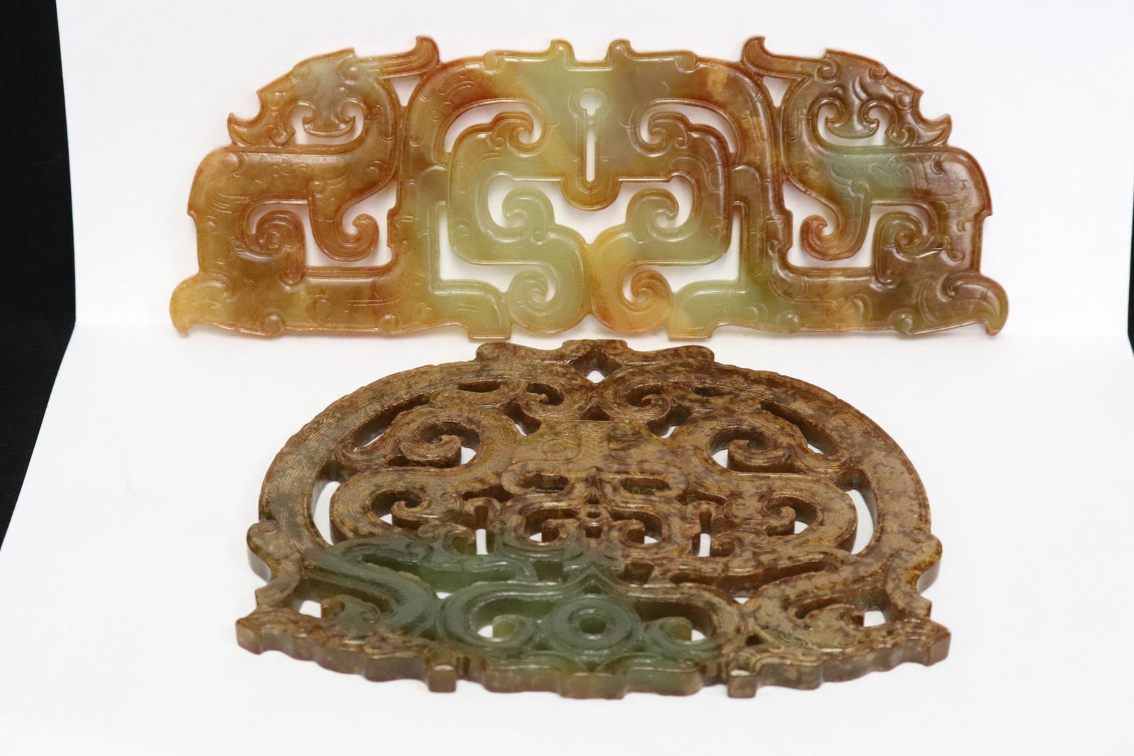 2 large Chinese jade carved plaques (1 of 12)