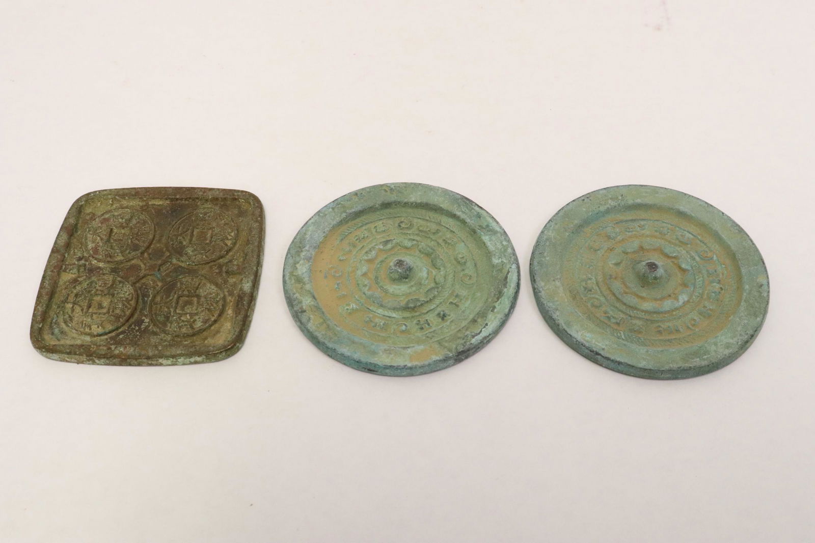 3 Chinese bronze mirrors (1 of 10)