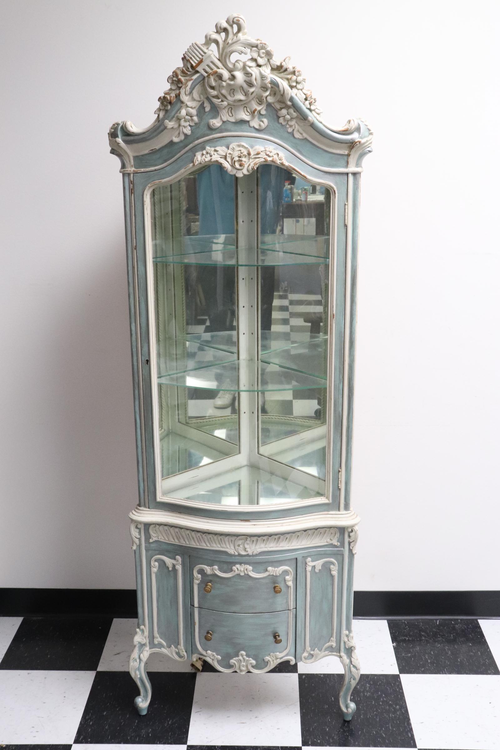 Fine French style corner display case (1 of 11)