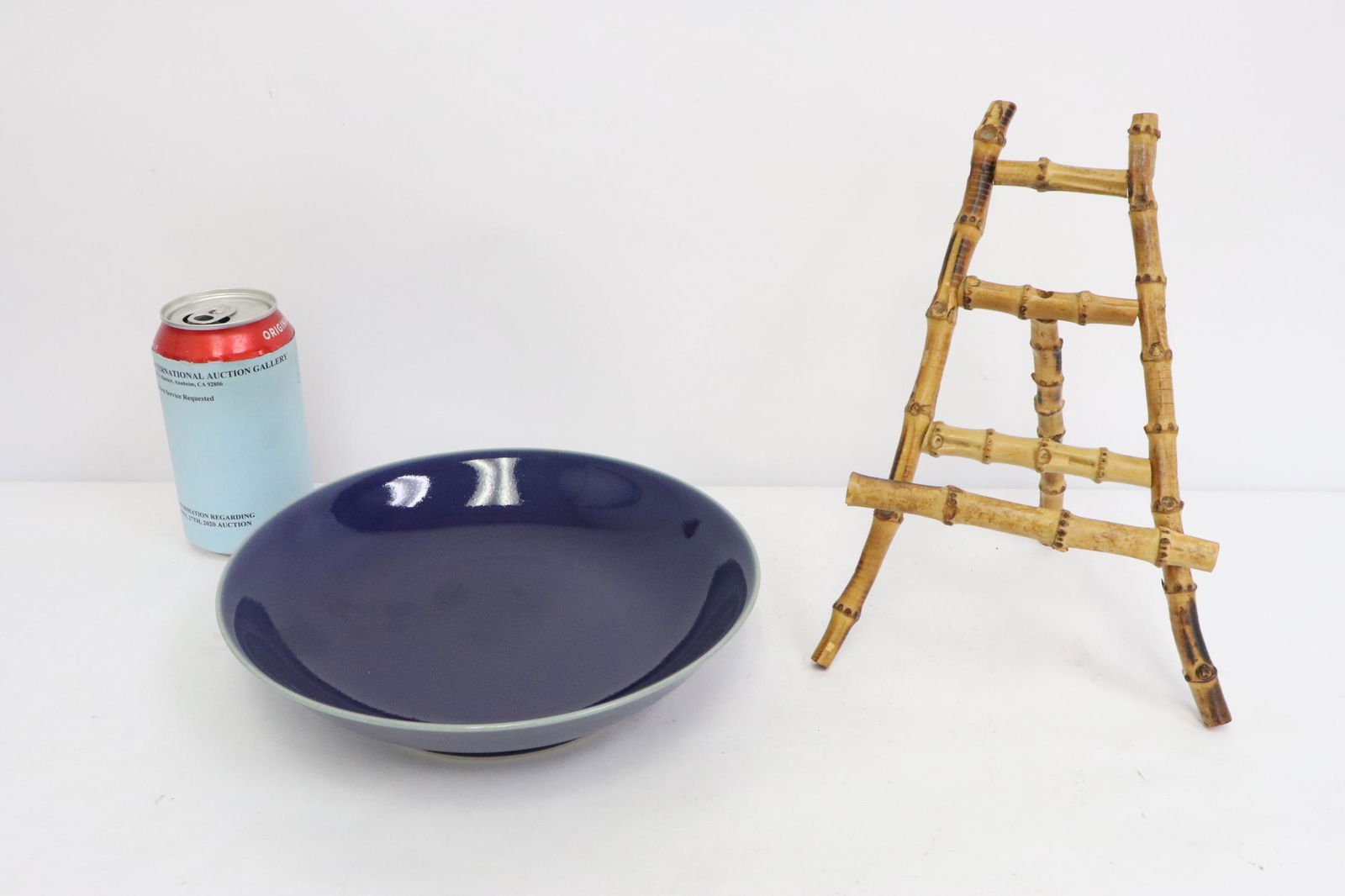 Chinese blue glazed porcelain plate (1 of 8)