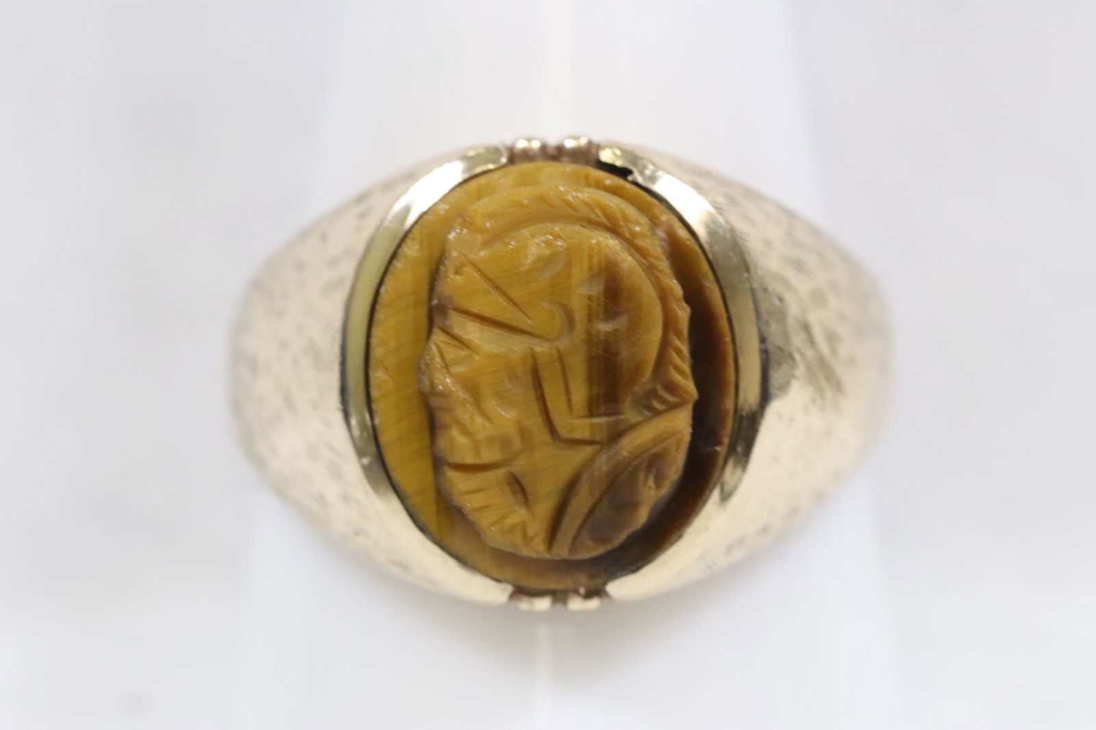 10K Y/G ring with tiger eye carved intaglio (1 of 10)