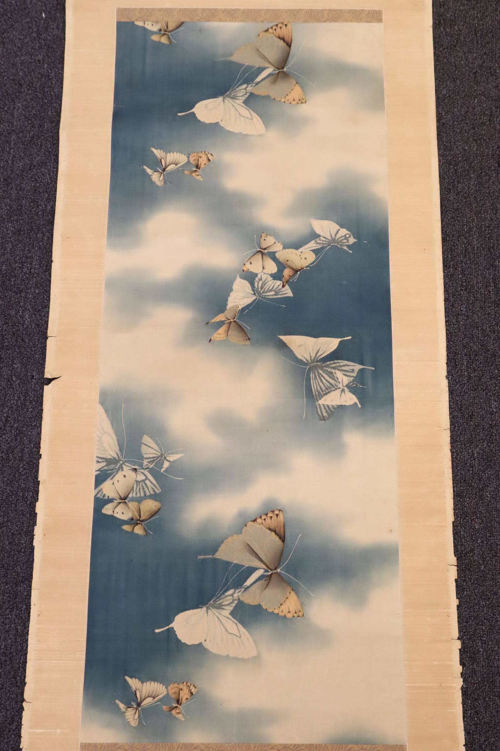 Japanese antique print on silk scroll (1 of 9)