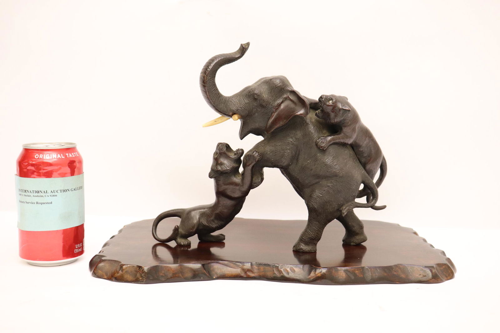 antique Japanese bronze sculpture, artist signed (1 of 10)