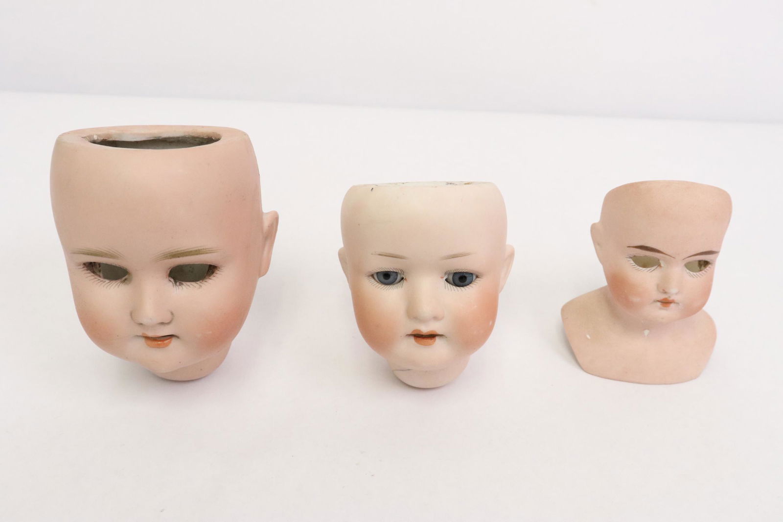 3 antique German bisque doll heads (1 of 11)